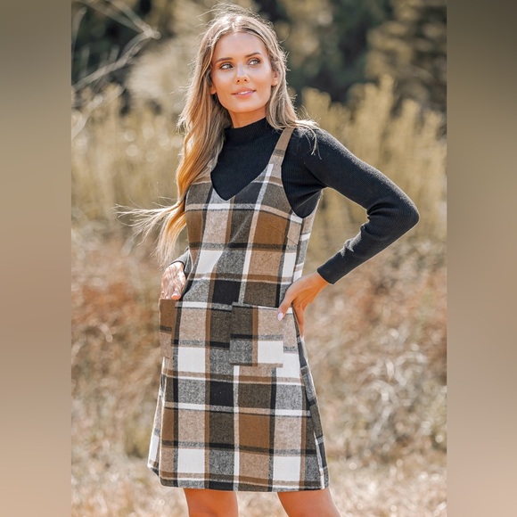 Plaid flannel mini fall dress by SHEIN in size 4 🍂🍂🍂 Soft, cozy fabric! - Picture 1 of 6